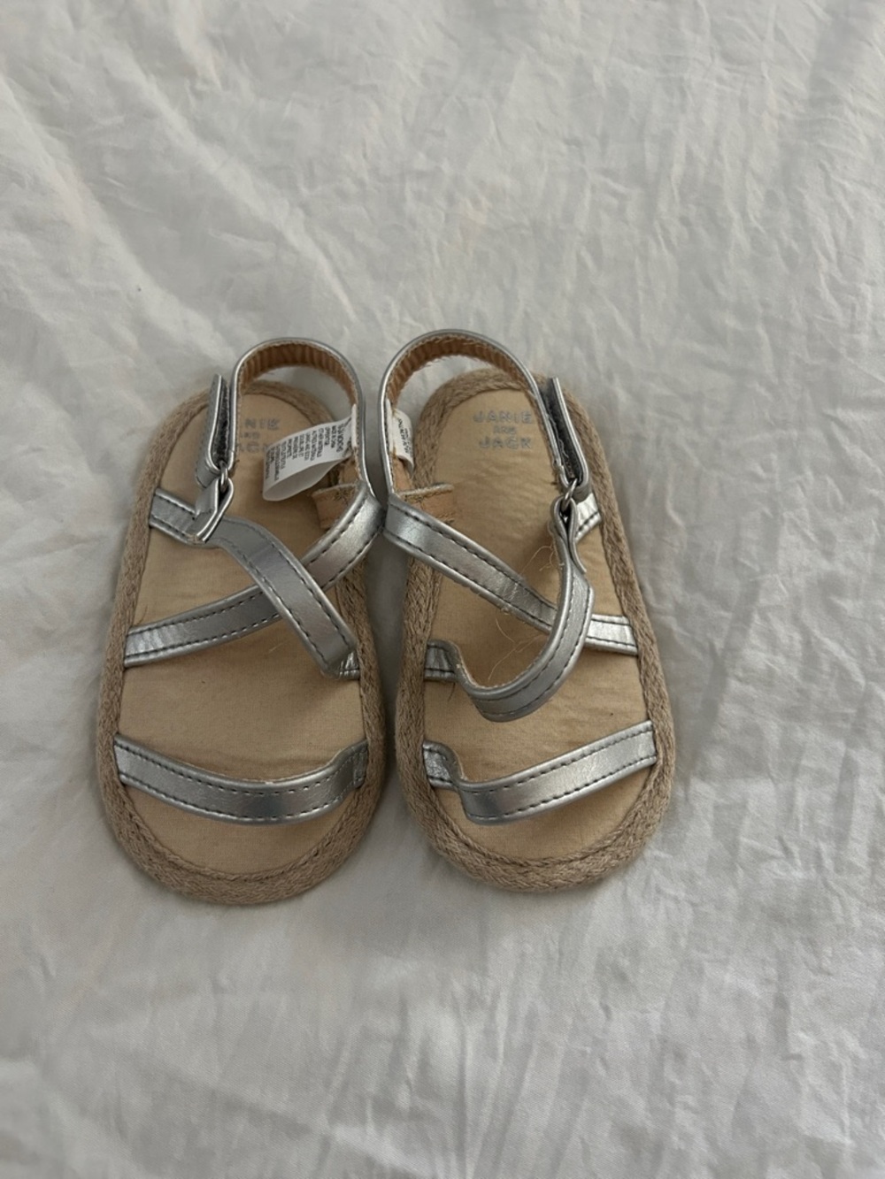Janie and Jack Silver Metallic Toddler Sandals